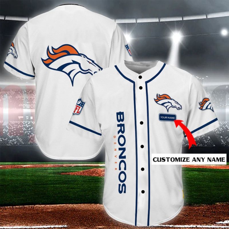 Denver Broncos Personalized Baseball Jersey