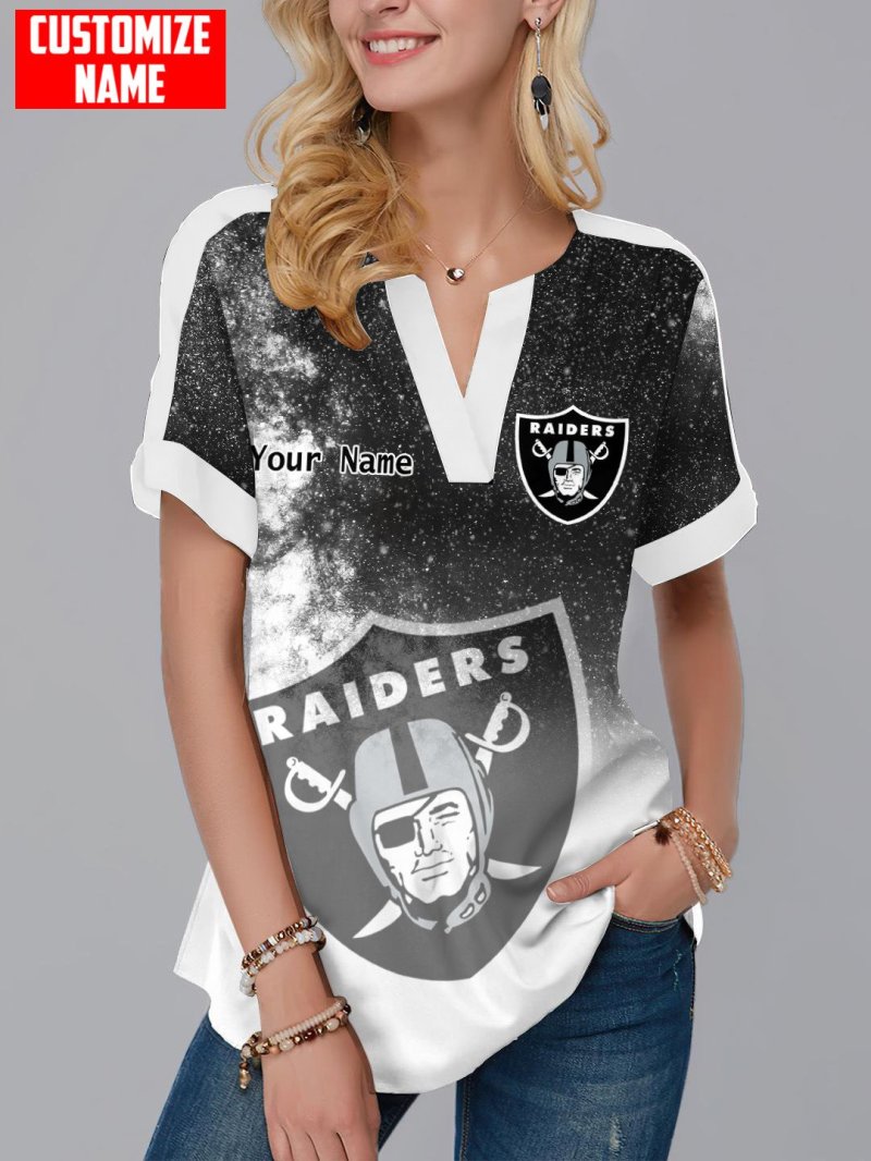 Las Vegas Raiders Personalized Fashion Short Sleeve V-Neck Shirt