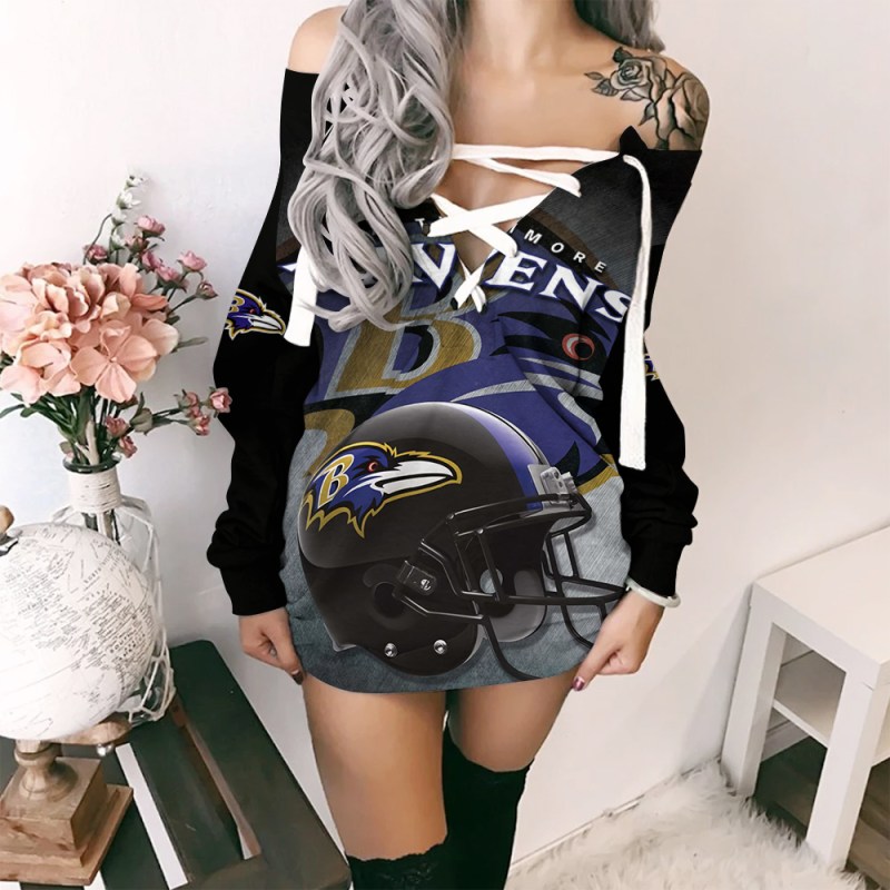 Baltimore Ravens Personalized Lace-Up Sweatshirt