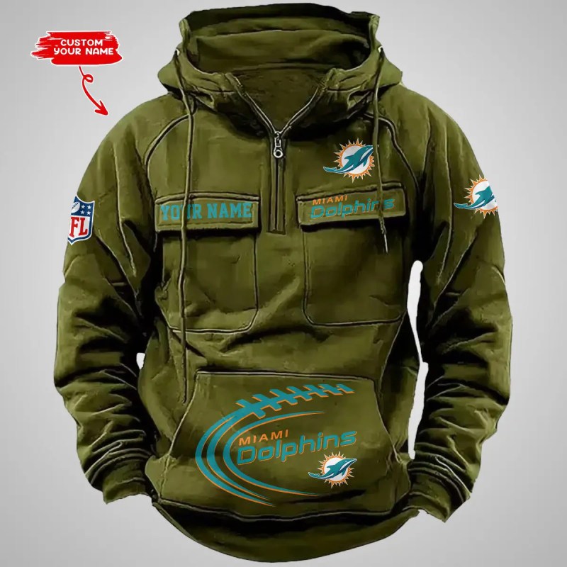Miami Dolphins Hoodie Pockets View