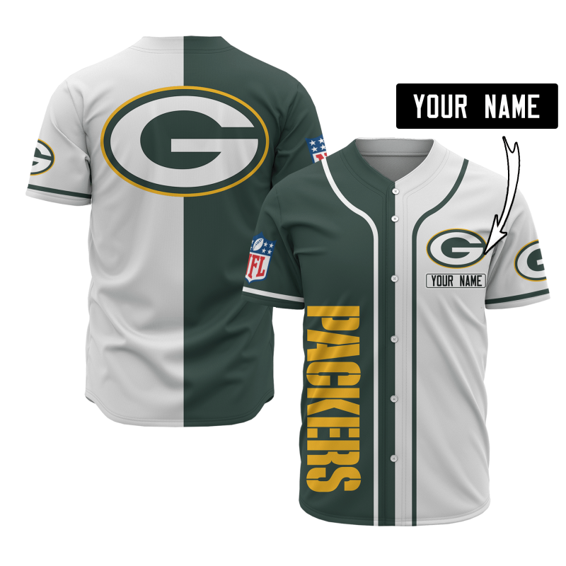 Green Bay Packers Personalized Baseball Jersey
