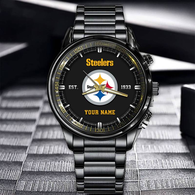 Pittsburgh Steelers Black Fashion Watch