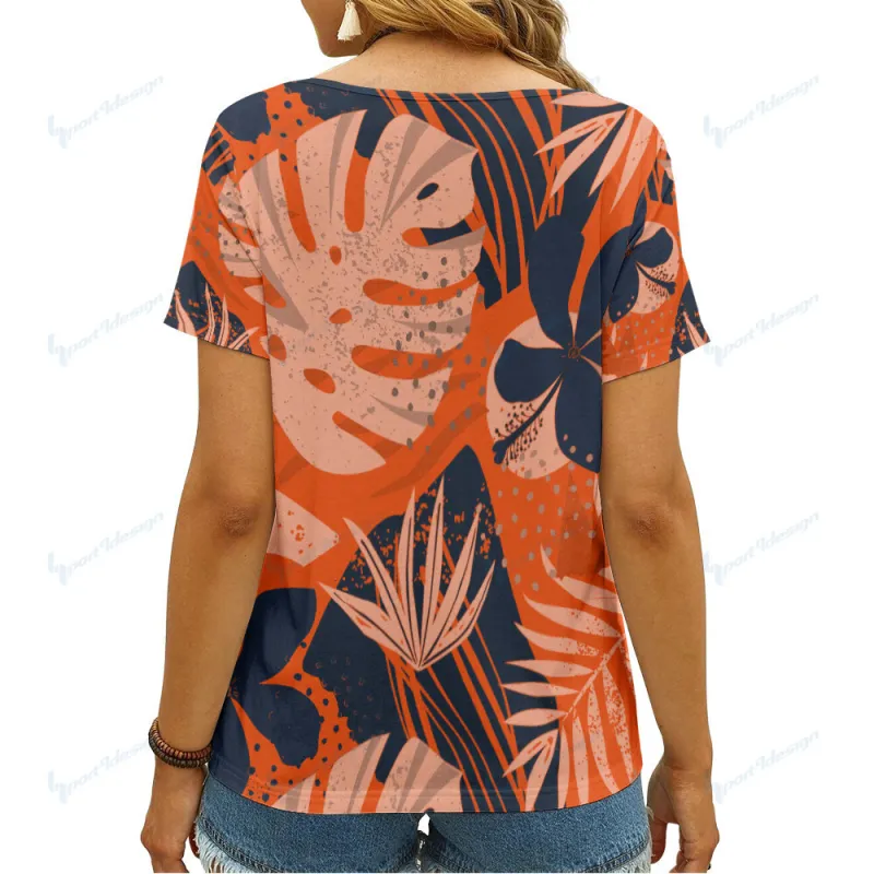 Chicago Bears Summer V-neck Women's T-shirt Back View