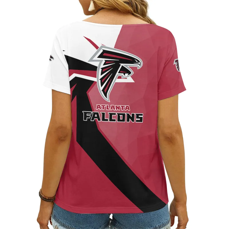 Atlanta Falcons V-neck Women T-shirt AGCWTS447 4 Atlanta Falcons Women’s T-shirt