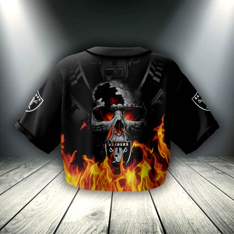 Las Vegas Raiders Crop Top Baseball Jersey