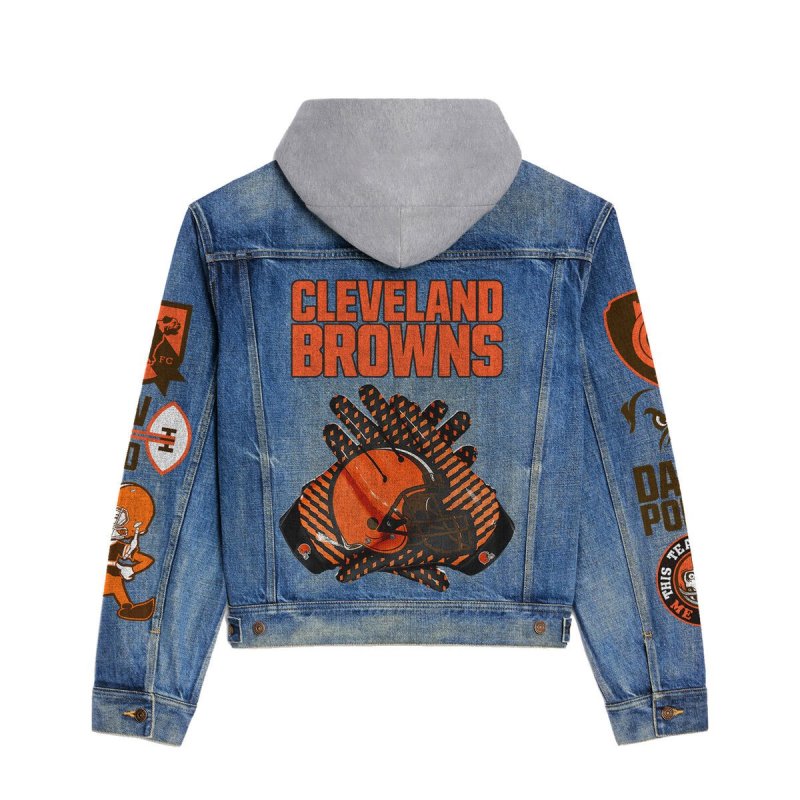Cleveland Browns Premium Denim Jacket - Back Design
