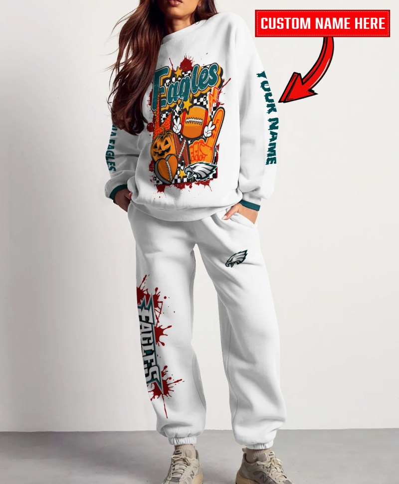 Philadelphia Eagles Halloween Collection Sweatshirt and Sweatpants Set