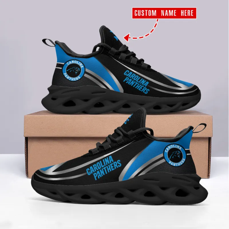 Carolina Panthers Personalized Yezy Running Sneakers