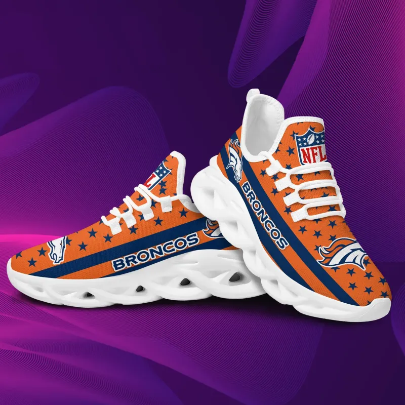 Denver Broncos Yezy Running Sneakers Back View