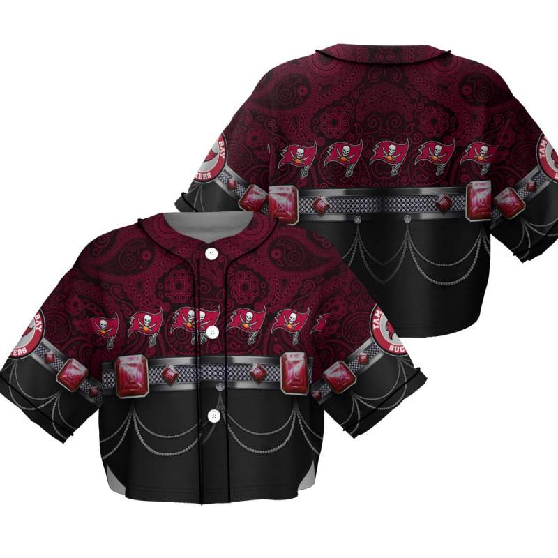 Tampa Bay Buccaneers Crop Top Baseball Jersey