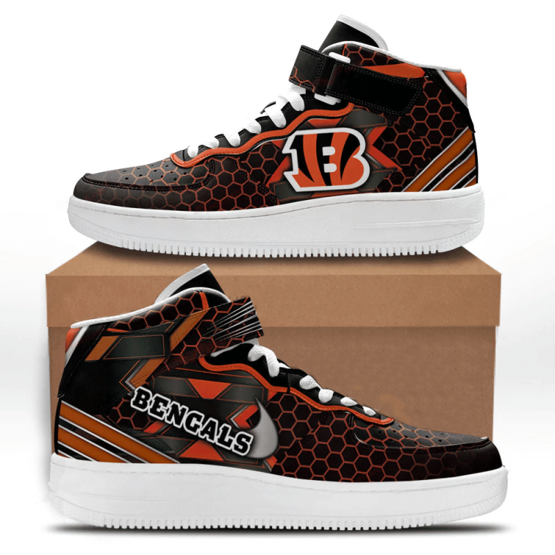 Cincinnati Bengals High AF1 Sneakers Front View
