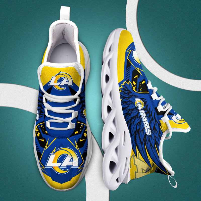 Los Angeles Rams Yeezy Running Sneakers Back View