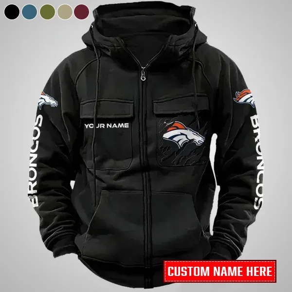 Denver Broncos Zip-Up Hoodie Black