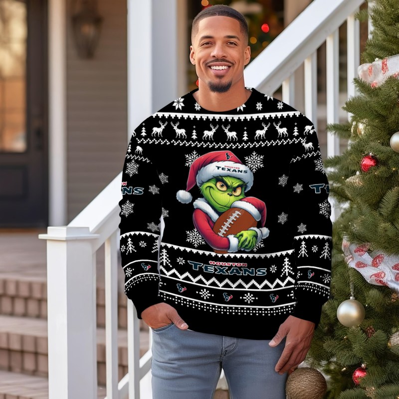 Houston Texans Ugly Christmas Sweater Outdoor View 3