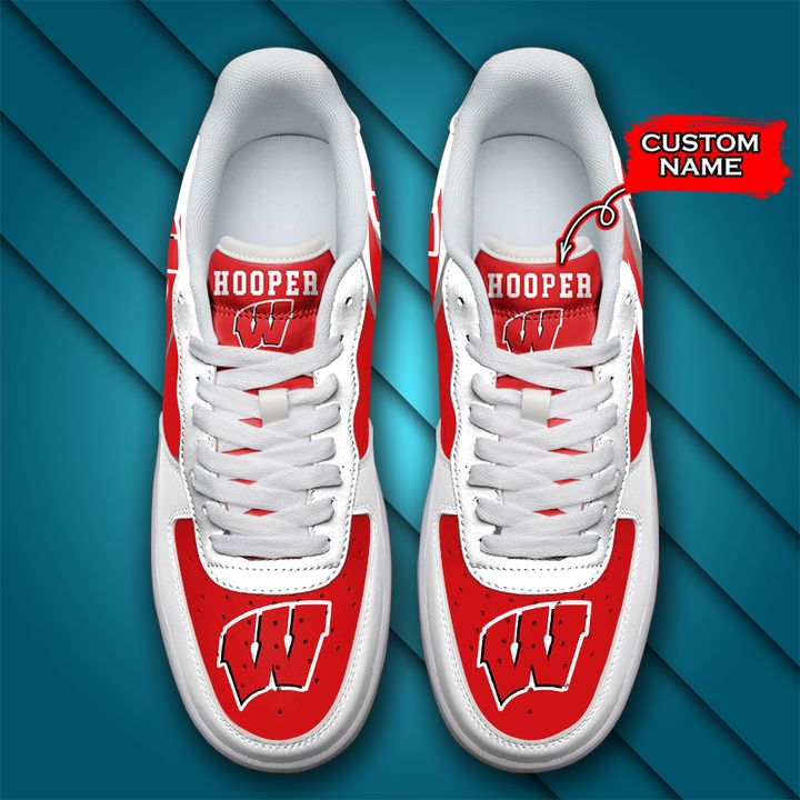 NCAA Wisconsin Badgers Custom Name Air Force 1 - Back View