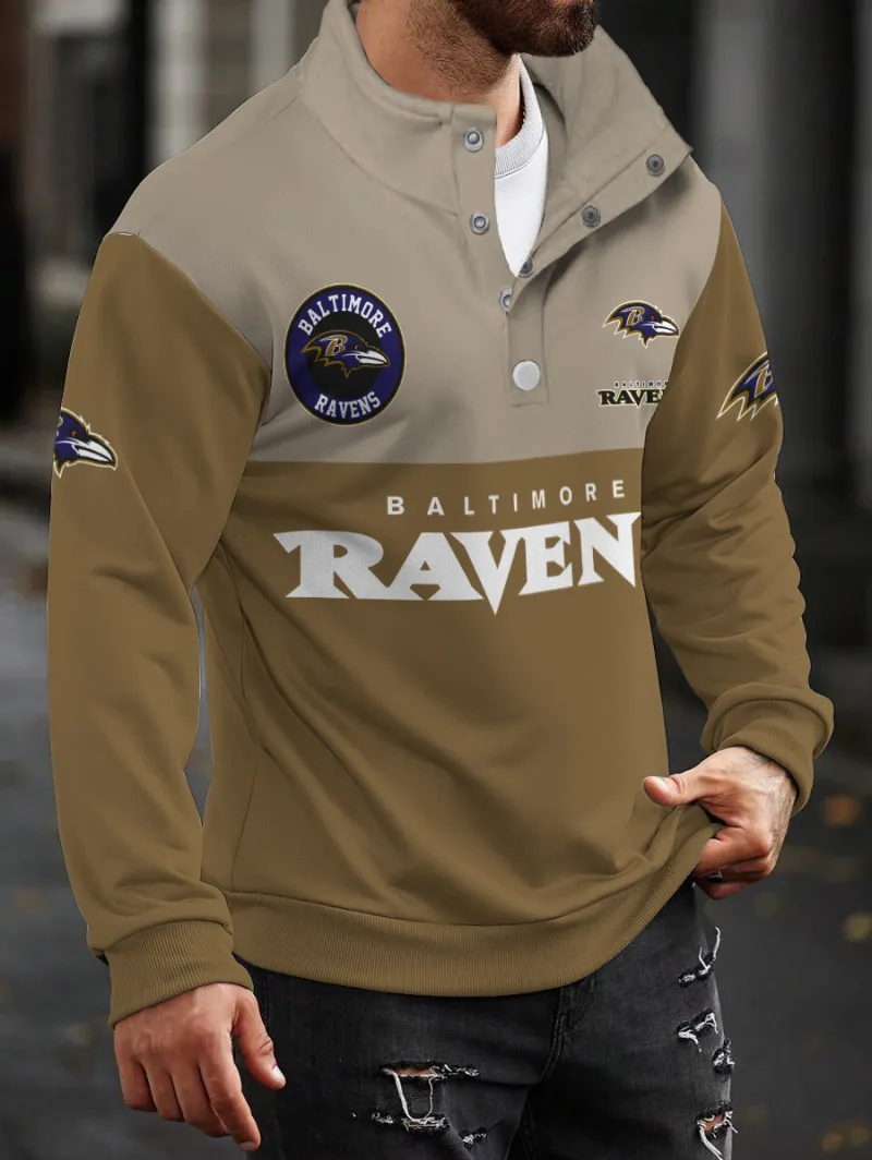 Baltimore Ravens Casual Colorful Stand Collar Sweatshirt