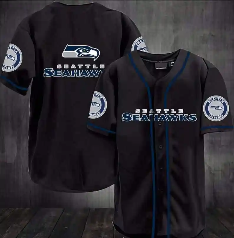 Seattle Seahawks Custom Baseball Jersey