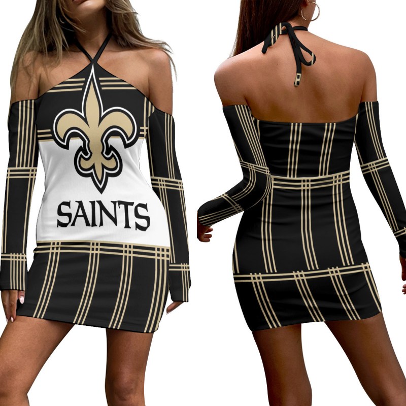 New Orleans Saints Halter Lace-up Dress