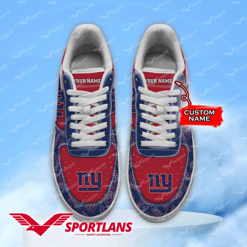 New York Giants NFL Personalized Air Force 1 Shoes Side View