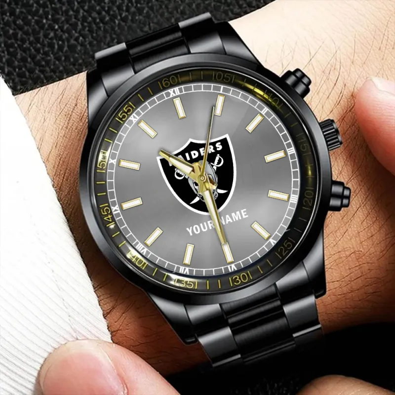 Las Vegas Raiders Black Fashion Watch Side View