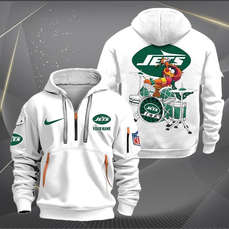 Premium Personalized Quarter Zip Hoodie - New York Jets
