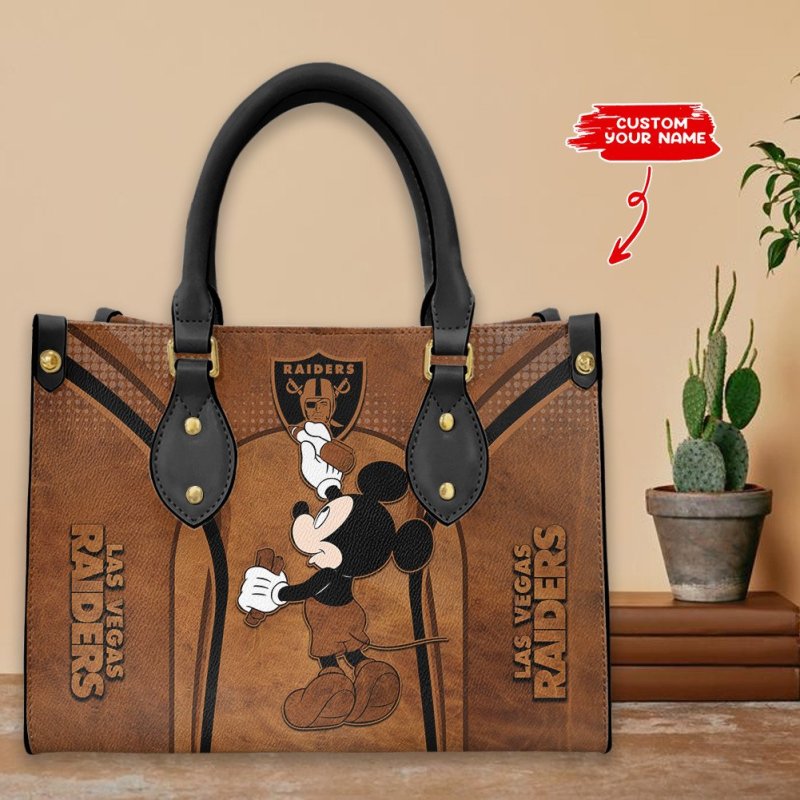 Personalized Raiders Leather Hand Bag