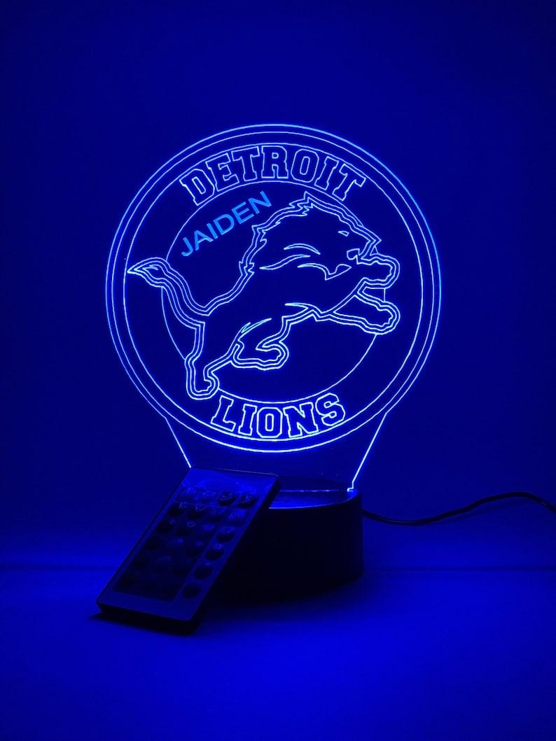 Detroit Lions Personalized 3D Lamp