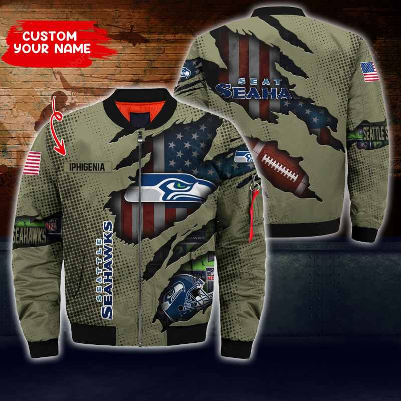 Seattle Seahawks Personalized Bomber Jacket