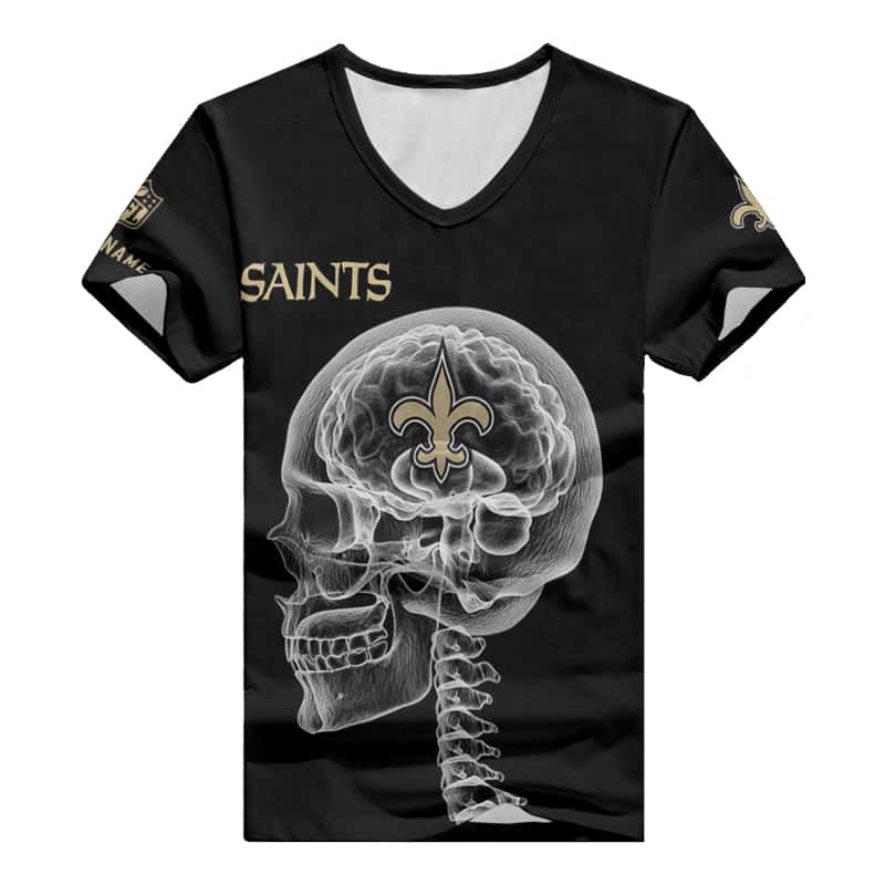 New Orleans Saints V-neck T-shirt in action