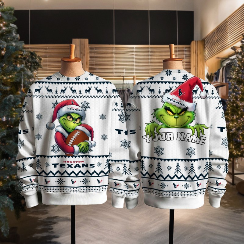 Full view of Houston Texans Ugly Christmas Sweater