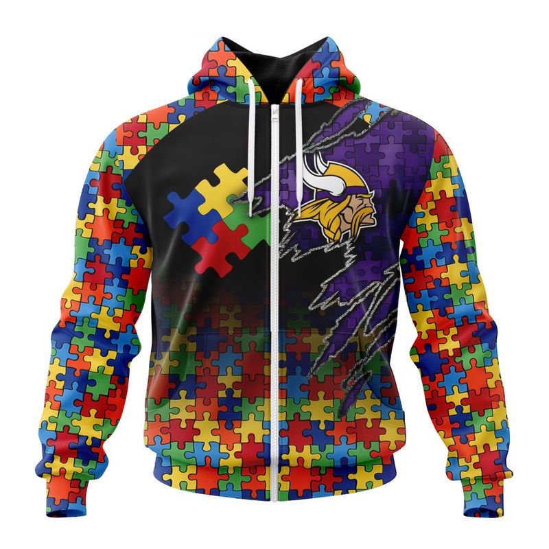 Minnesota Vikings Special Autism Awareness Design Hoodie