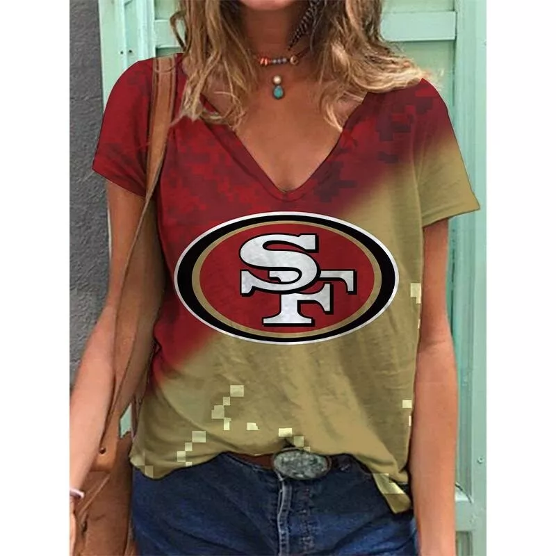 San Francisco 49ers V-neck Women T-shirt