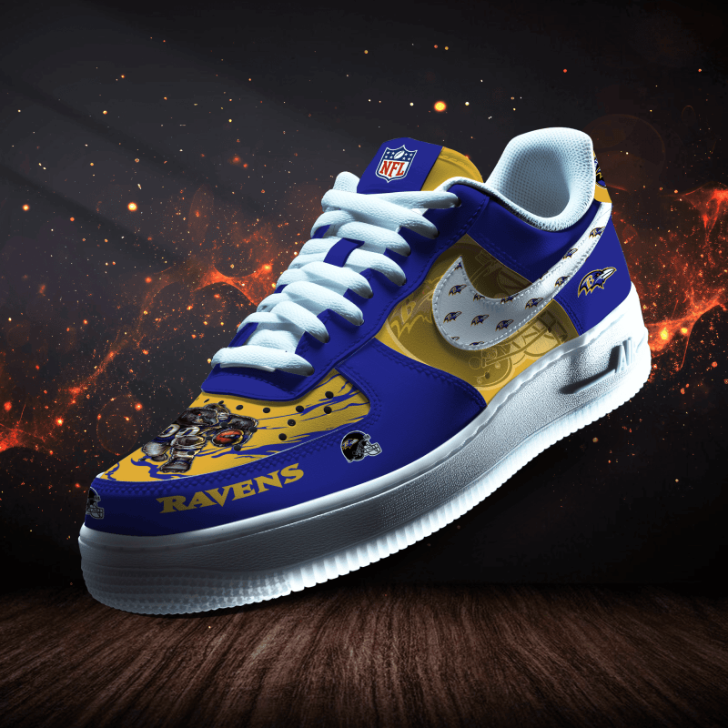 Baltimore Ravens Personalized AF1-1 Logo Pattern Sneakers