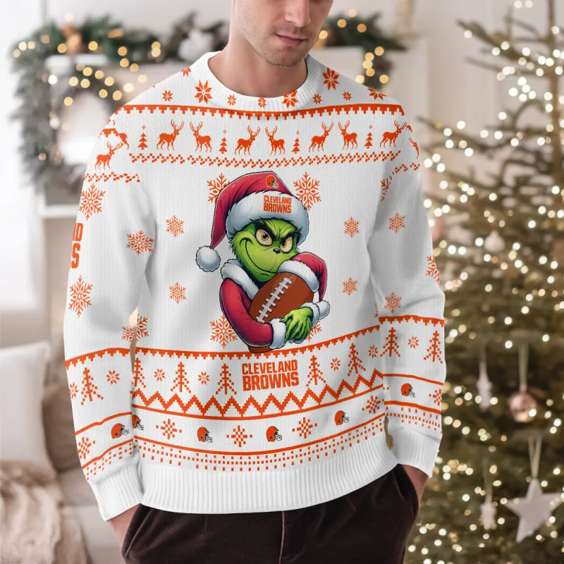 Cleveland Browns Ugly Christmas Sweater Outdoor View 1