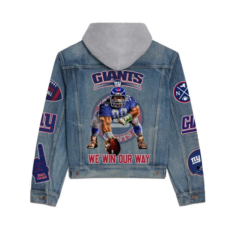 New York Giants Hooded Denim Jacket