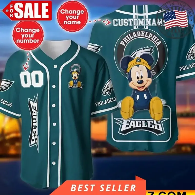 Philadelphia Eagles Personalized Baseball Jersey