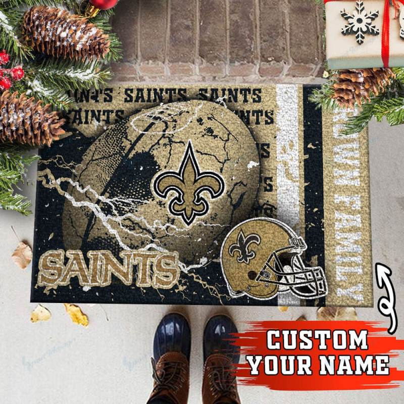 New Orleans Saints Personalized Doormat