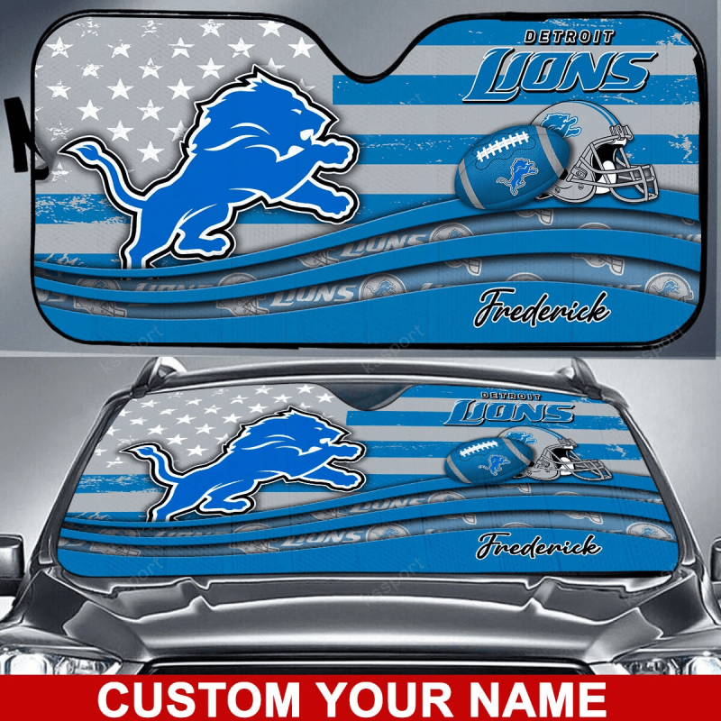 Detroit Lions Personalized Auto Sun Shade