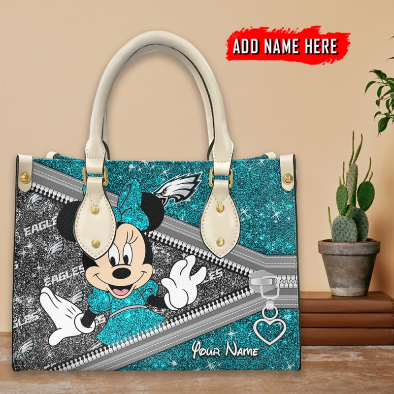 Philadelphia Eagles Personalized Leather Hand Bag