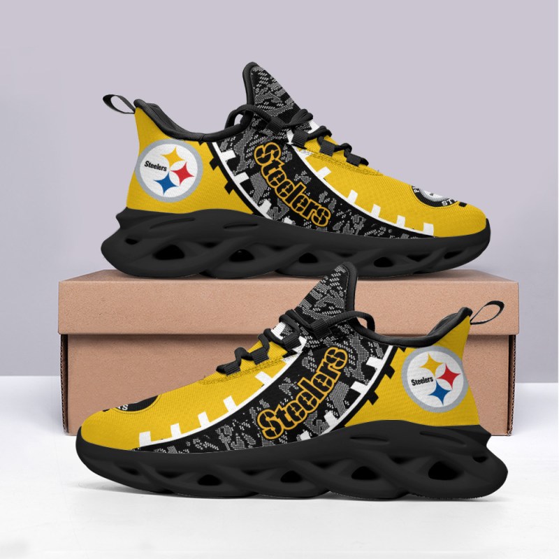 Pittsburgh Steelers Yezy Running Sneakers Side View