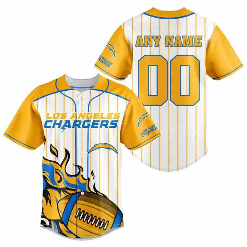Los Angeles Chargers Personalized Baseball Jersey