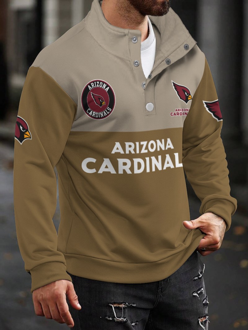 Arizona Cardinals Casual Colorful Stand Collar Sweatshirt