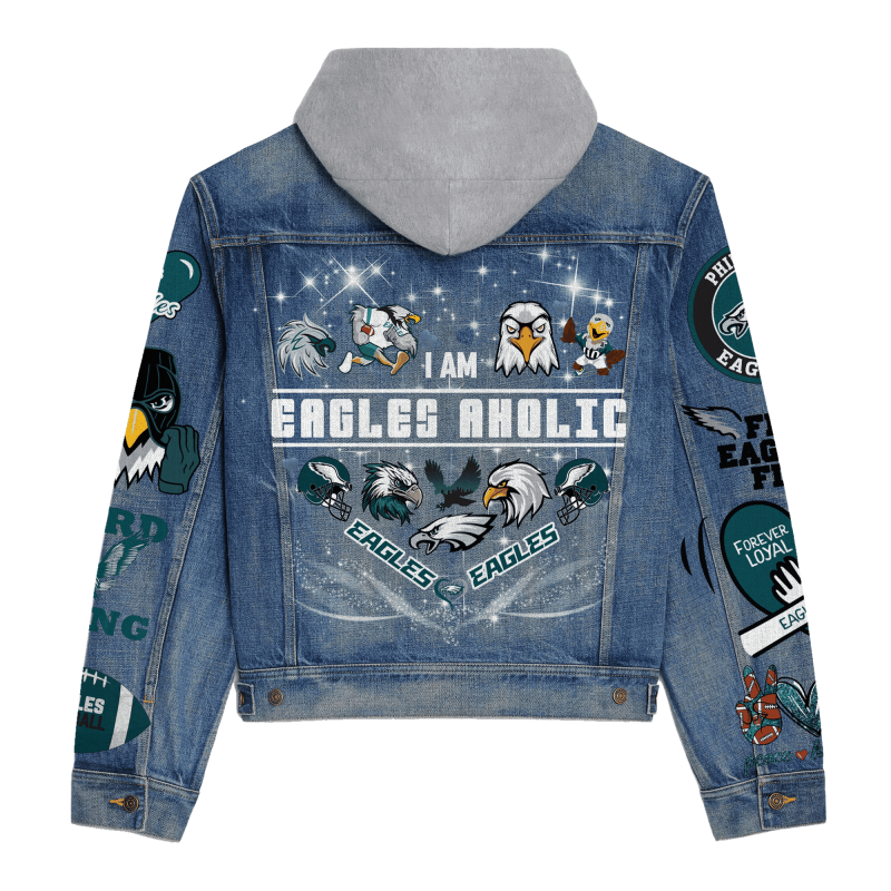 Philadelphia Eagles Hooded Denim Jacket Lifestyle