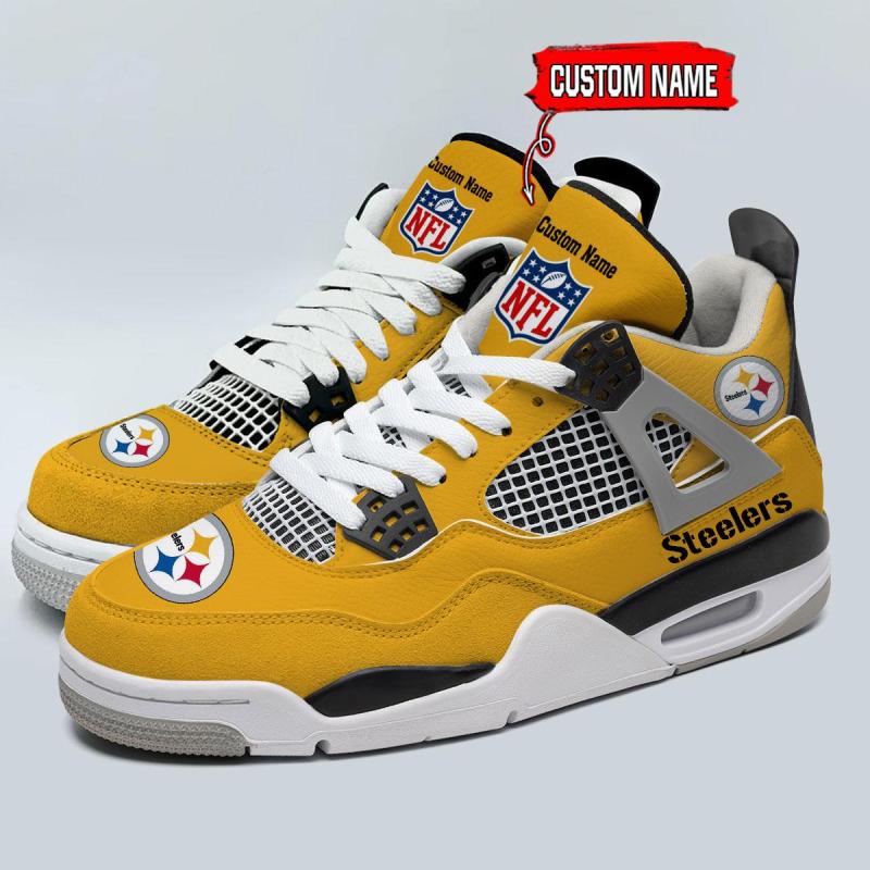 Pittsburgh Steelers Personalized AJ4 Sneaker Image 1