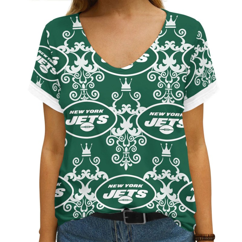 New York Jets Summer V-neck Women's T-shirt