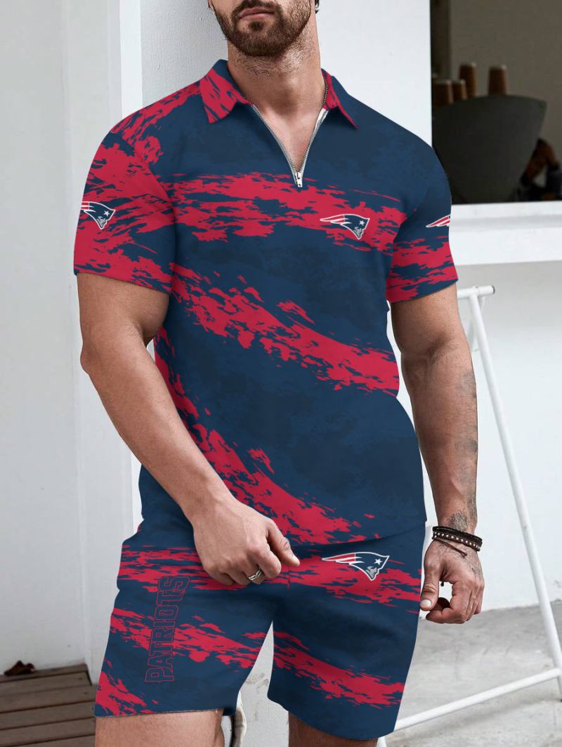 New England Patriots Limited Edition ZIP Polo Shirt And Shorts