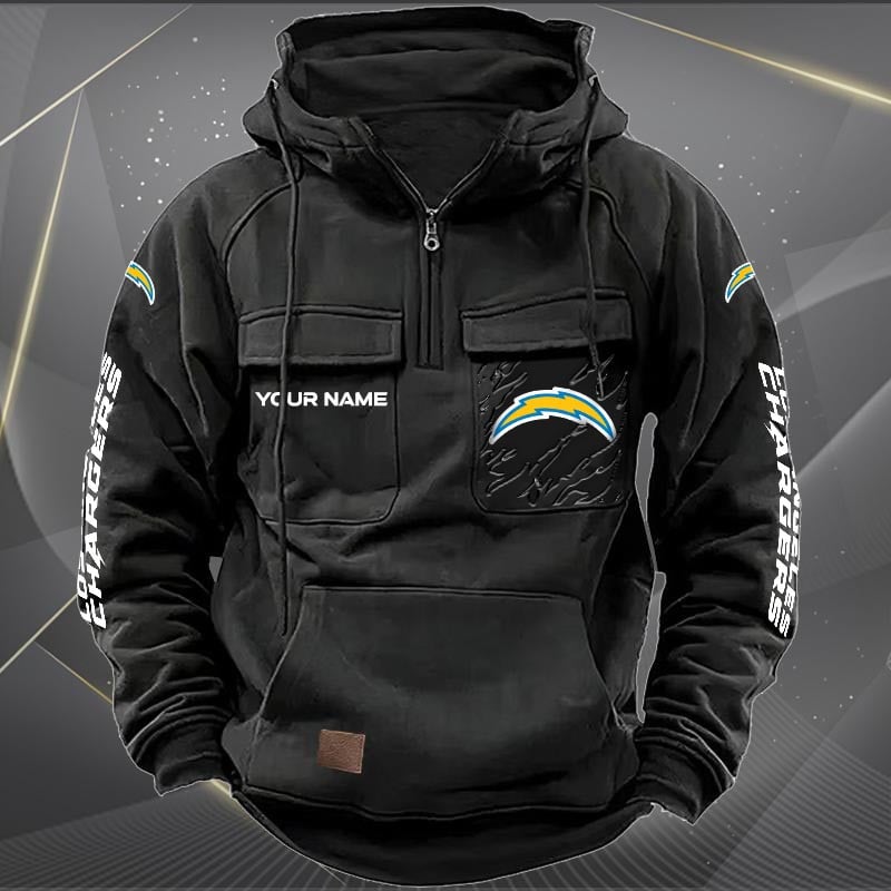 Los Angeles Chargers Multi-Pockets Zip Hoodie