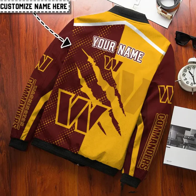 Washington Commanders Personalized Bomber Jacket Image 3