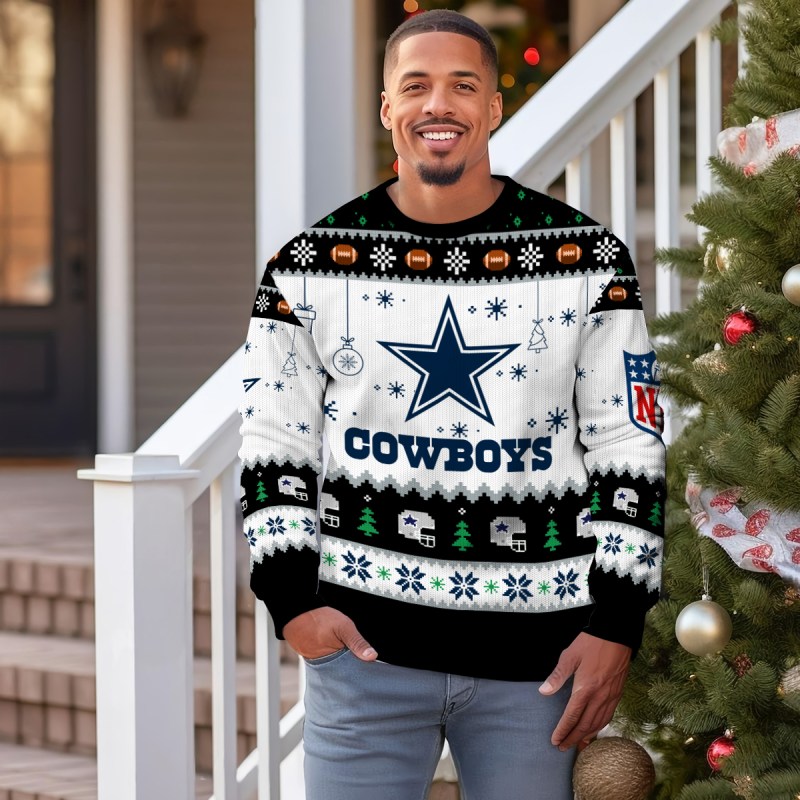Dallas Cowboys Ugly Christmas Sweater Outdoor 3