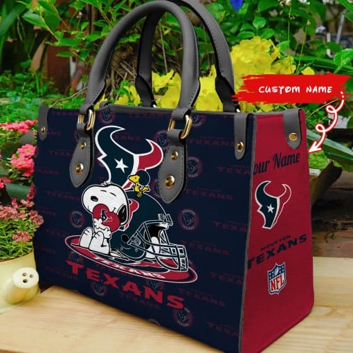 Houston Texans Personalized Leather Hand Bag